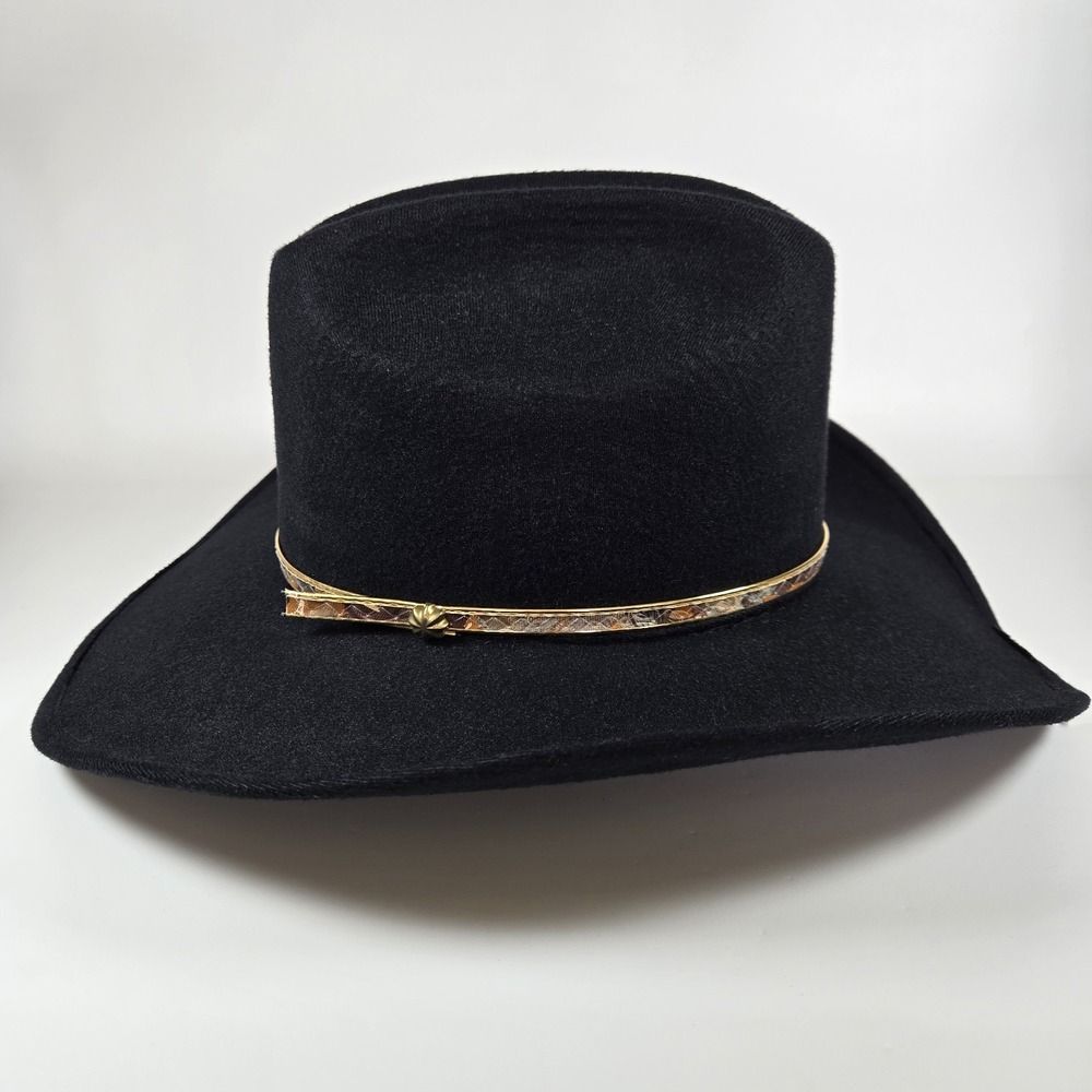 Vintage Pigalle XXXXXXX Sombrero Santo Nino Black Felt Western Hat Size‎ 7 1/4 - Picture 2 of 16